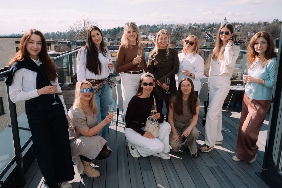 Group photo on the balcony